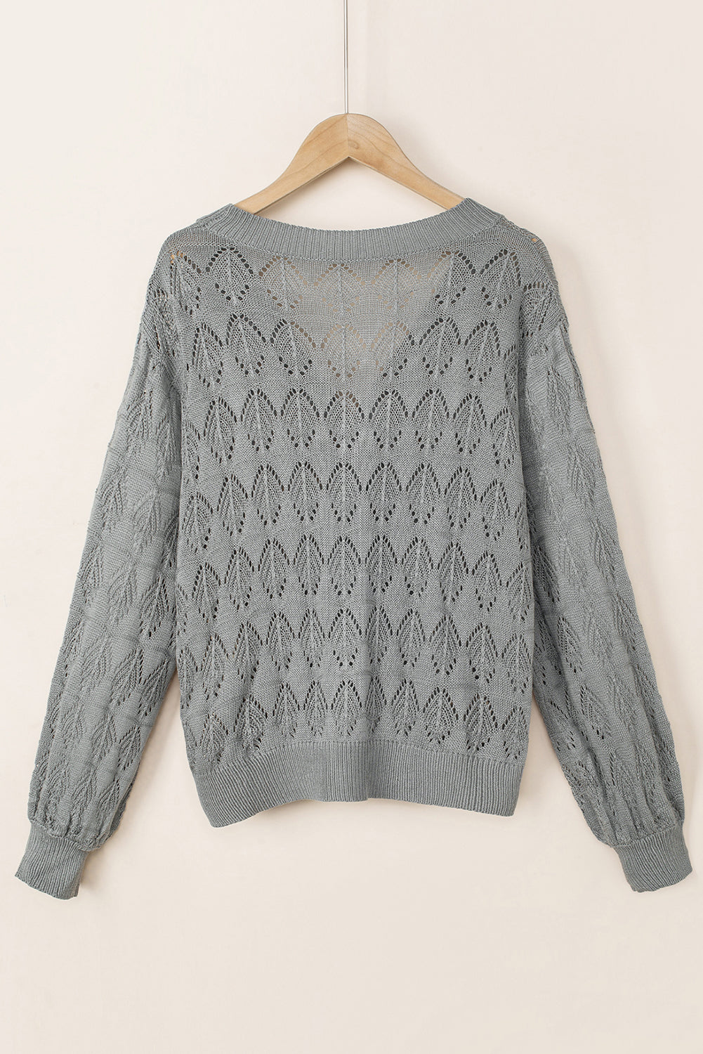 Green Lightweight Buttoned Front Crochet Cardigan