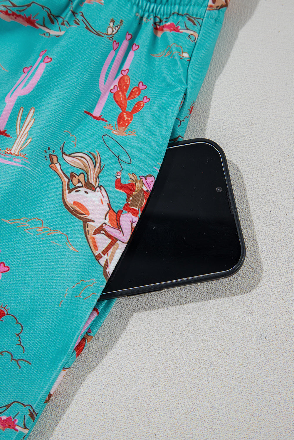 Aruba Blue Cowgirl Country Print Pajamas Set