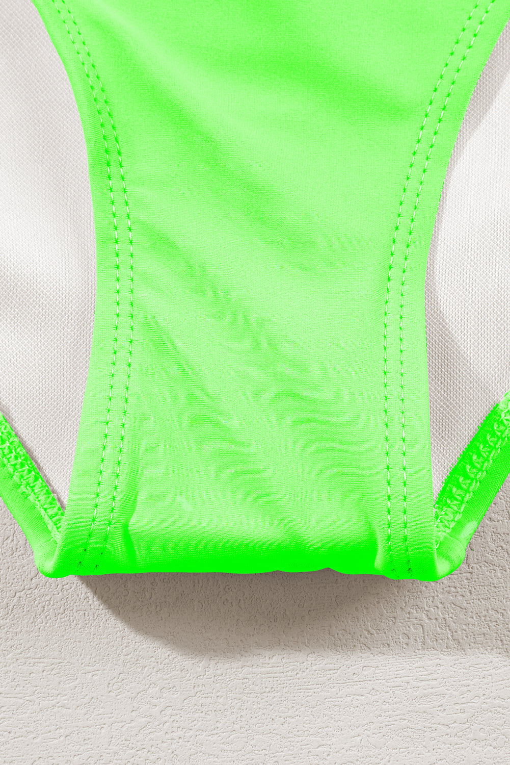 Green Striped Patchwork Spaghetti Strap High Waist Bikini Swimsuit