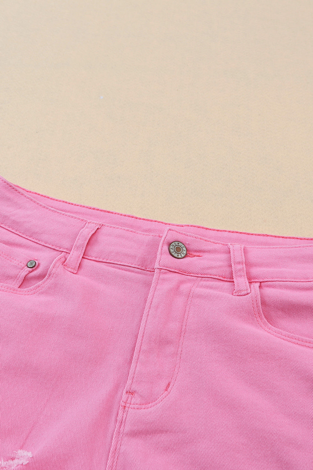 Rose Distressed Denim Shorts