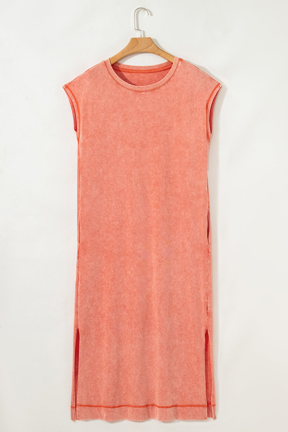 Wisteria Mineral Wash Pocketed T-shirt Long Dress
