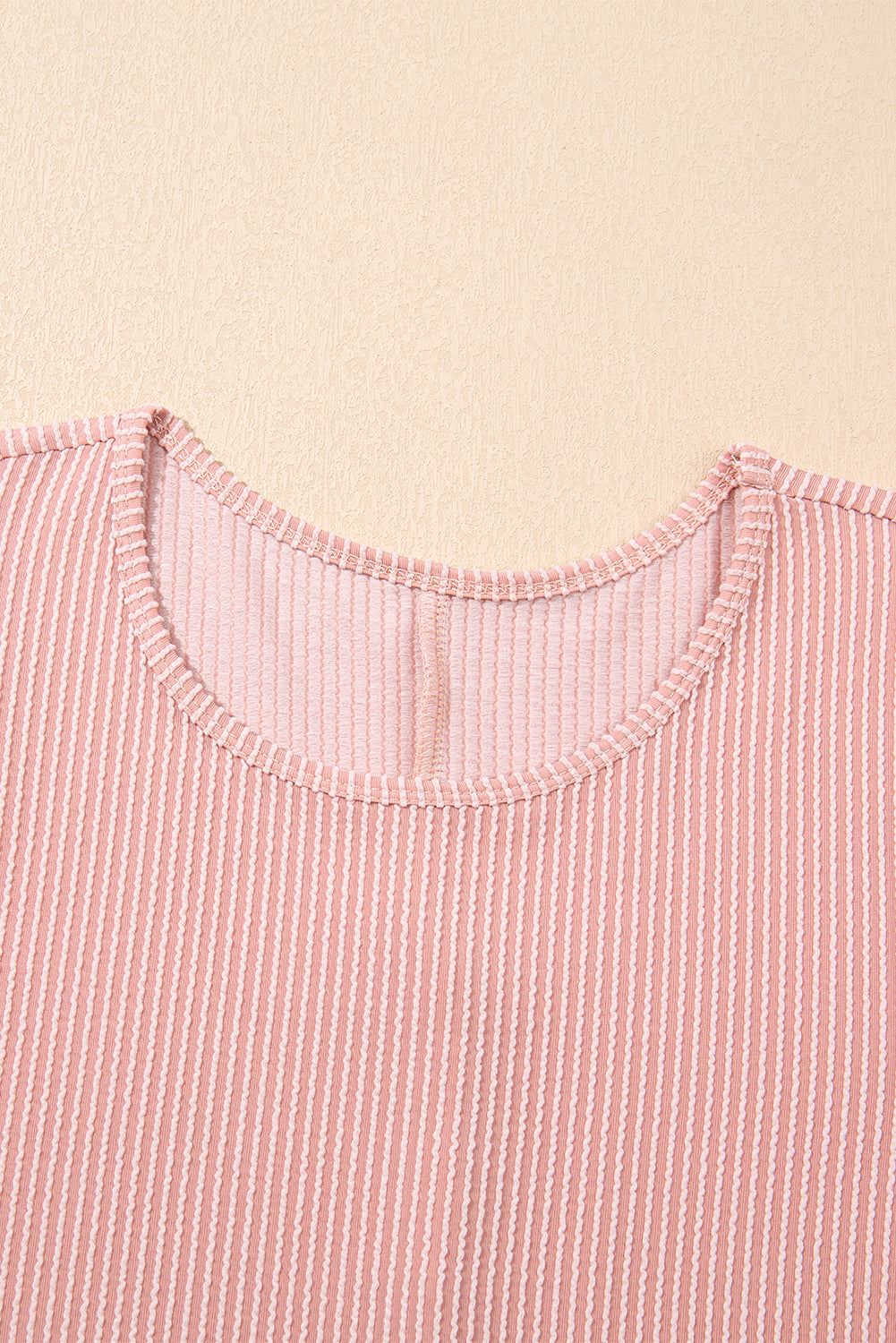 Parchment Corded Knit Crew Neck Puff Sleeve Shift Mini Dress