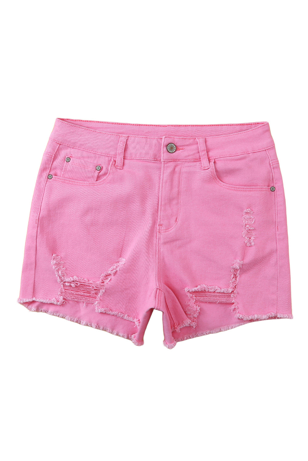 Rose Distressed Denim Shorts