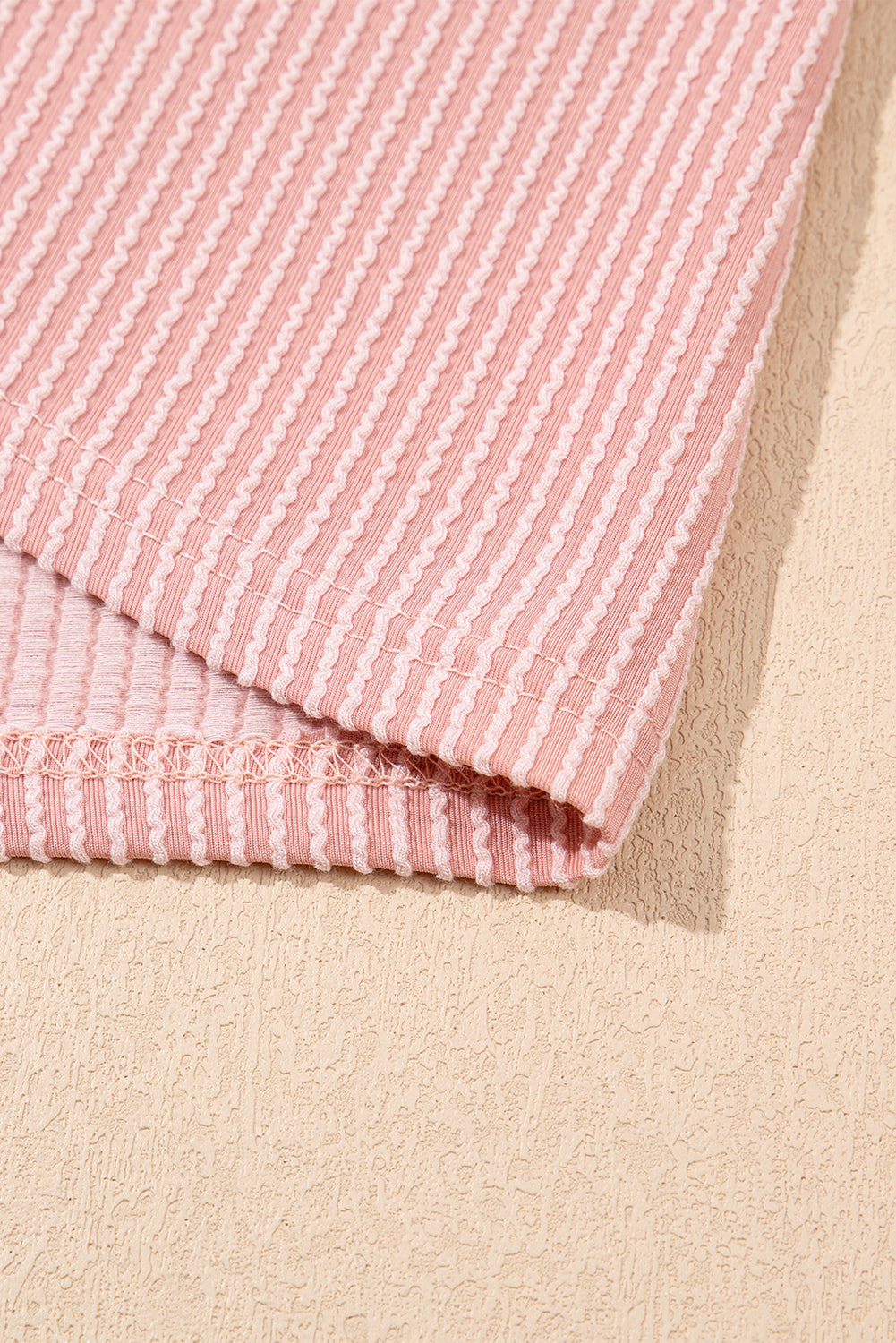 Parchment Corded Knit Crew Neck Puff Sleeve Shift Mini Dress
