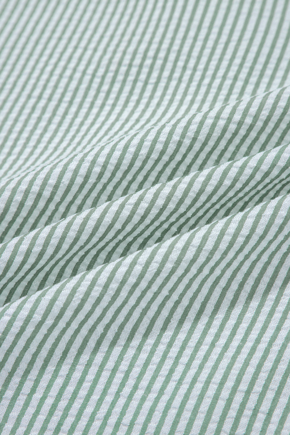 Green Stripe Lace Patchwork Crew Neck Tank Top