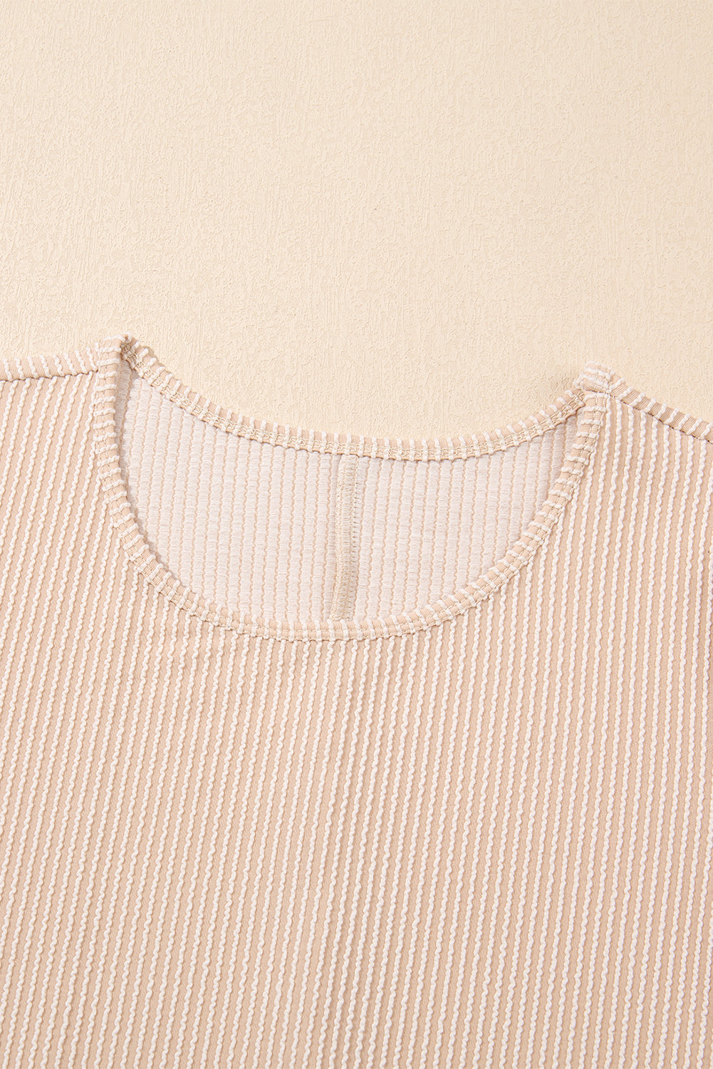 Parchment Corded Knit Crew Neck Puff Sleeve Shift Mini Dress