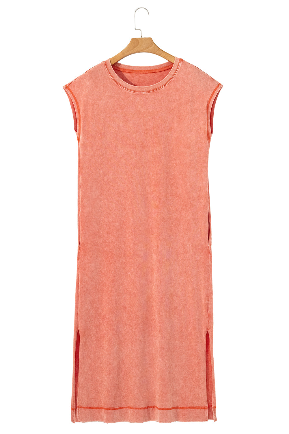Wisteria Mineral Wash Pocketed T-shirt Long Dress
