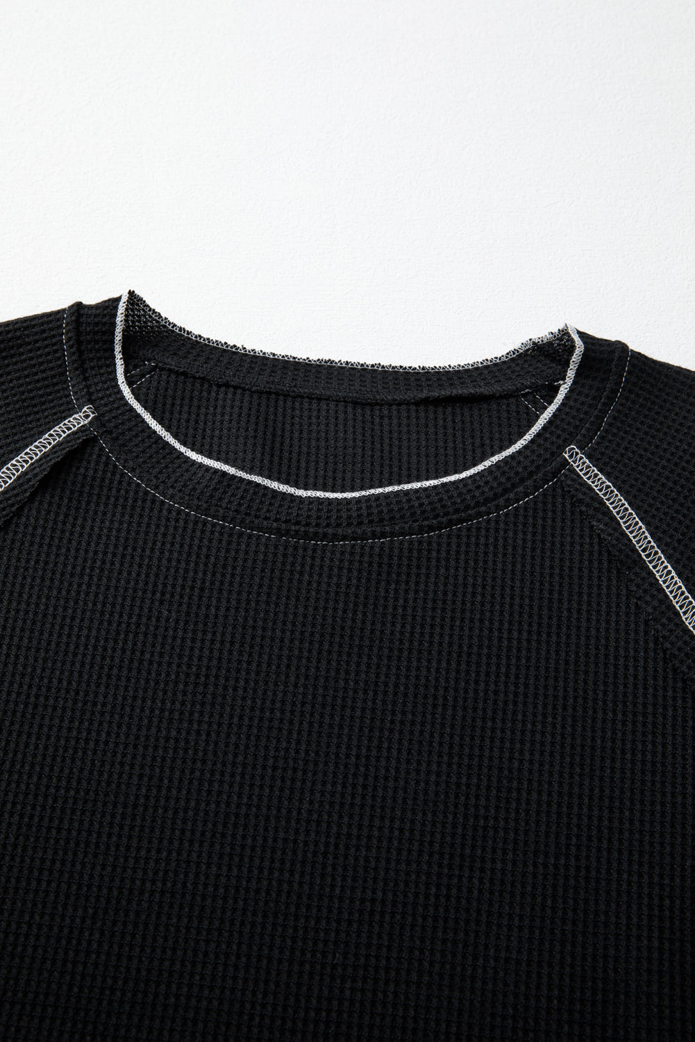 Gray Textured Round Neck Long Sleeve Top