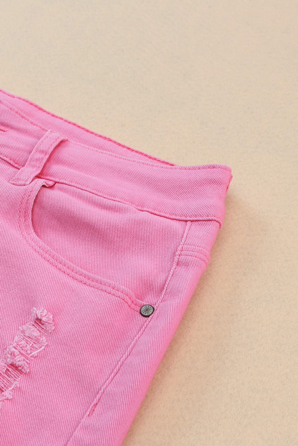 Rose Distressed Denim Shorts