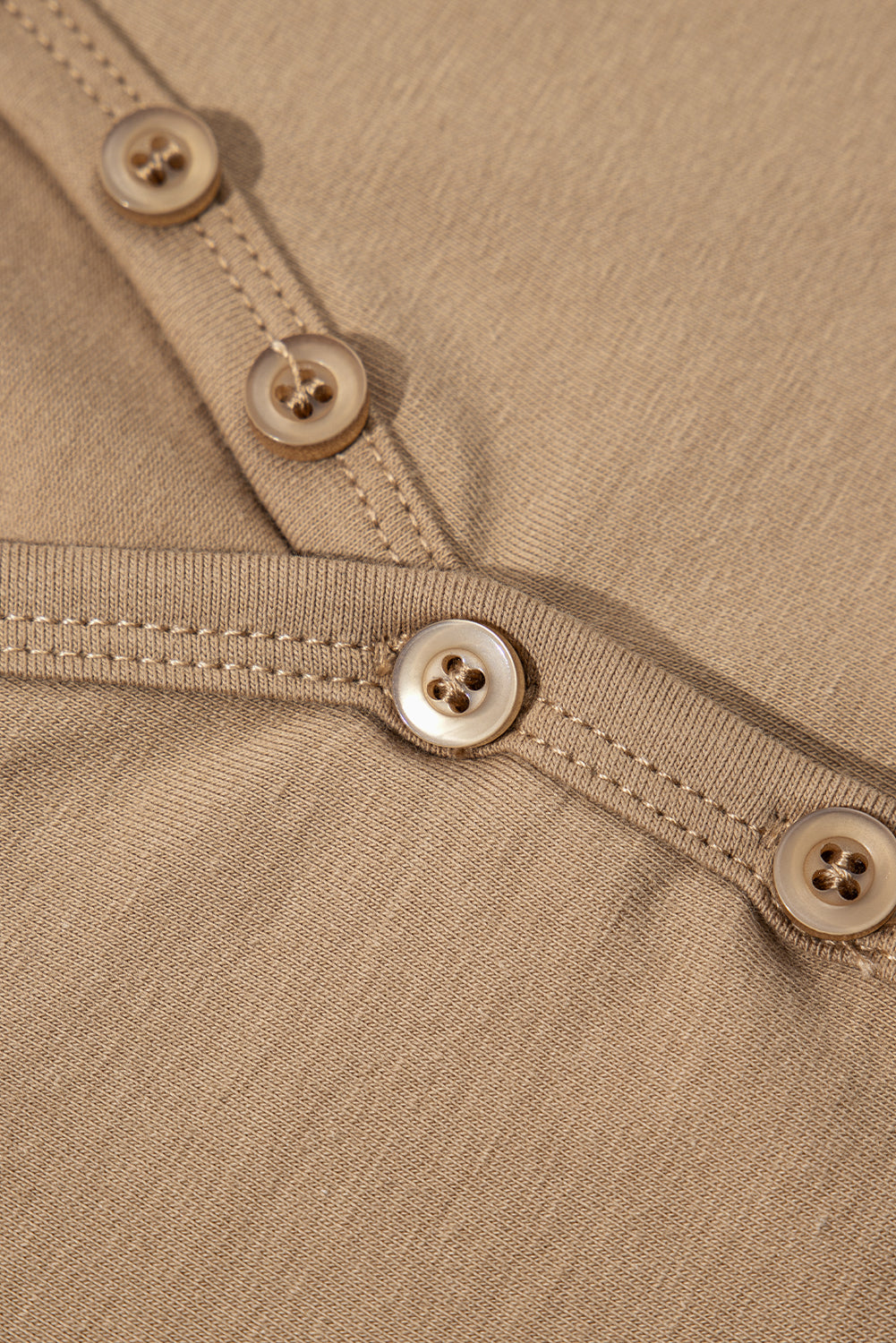 Black Long Sleeve Buttons V Neck Slim Fit Top