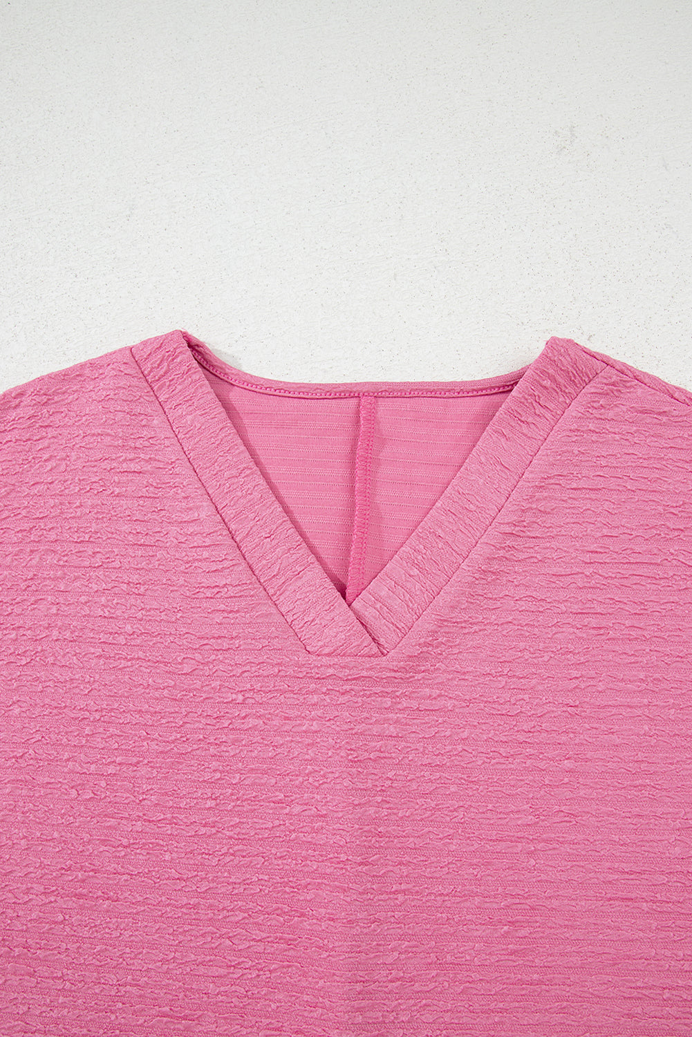 Apricot Textured V Neck T Shirt and Shorts Set