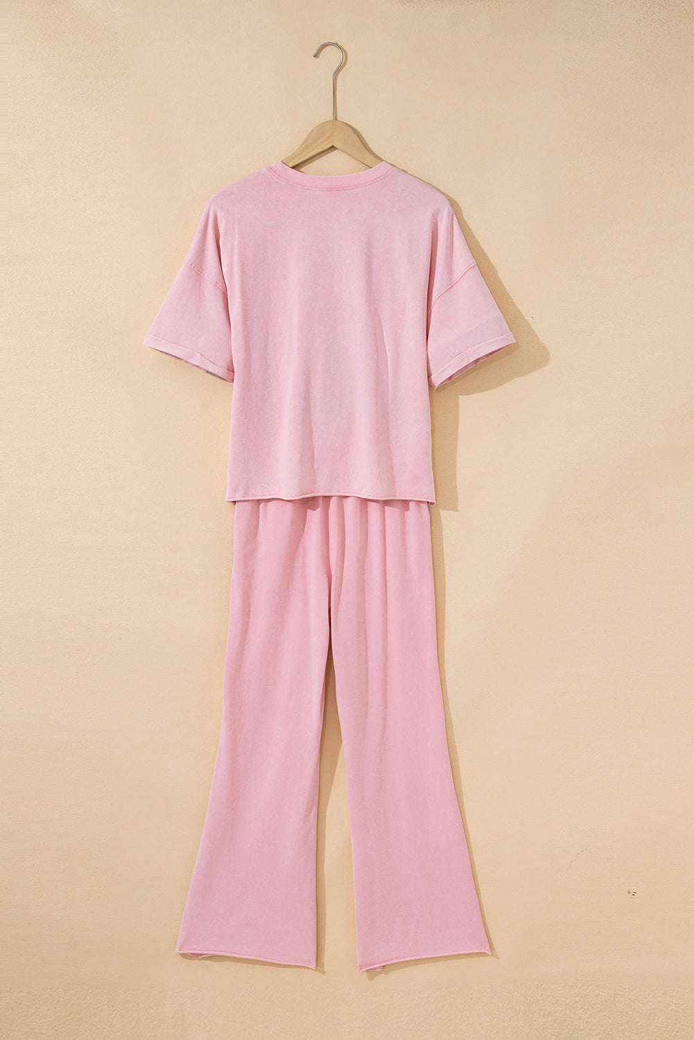 Ashleigh Blue Acid Wash Star Patched Rolled Trim Pants Set