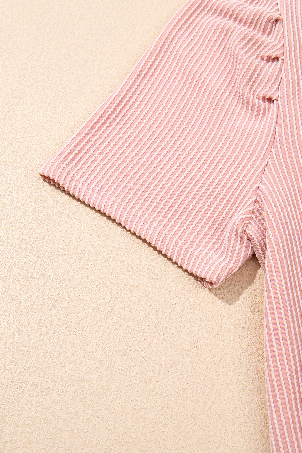 Parchment Corded Knit Crew Neck Puff Sleeve Shift Mini Dress