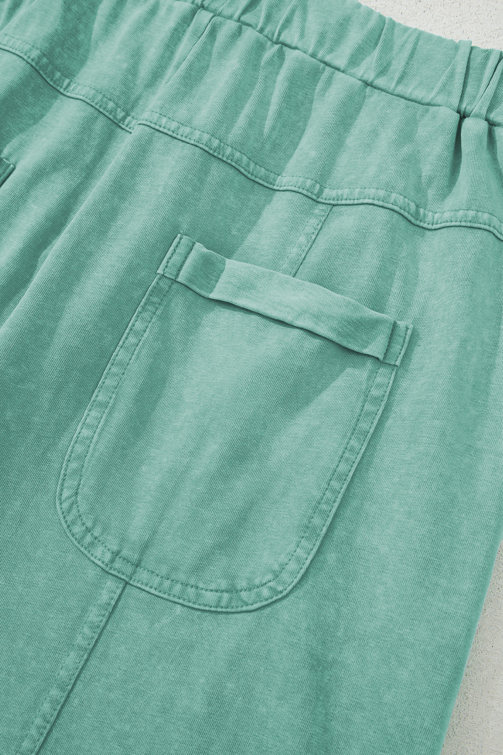 Black Mineral Wash Exposed Seam Drawstring High Waist Wide Leg Cargo Pants
