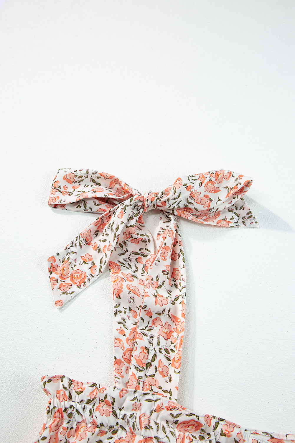 Floral Knotted Straps Tiered Babydoll Dress