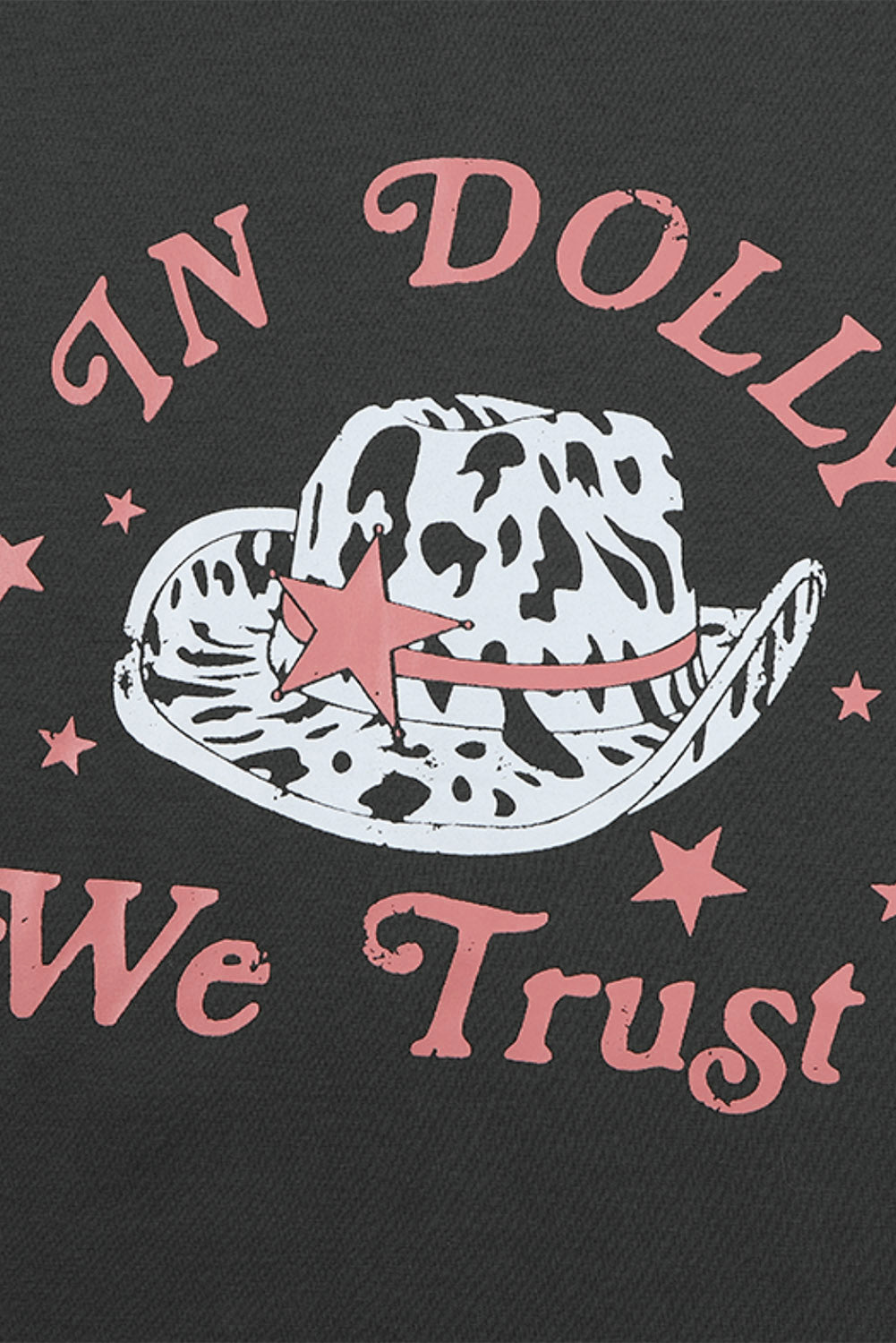 Gray WE TRUST IN DOLLY Western Graphic Tee