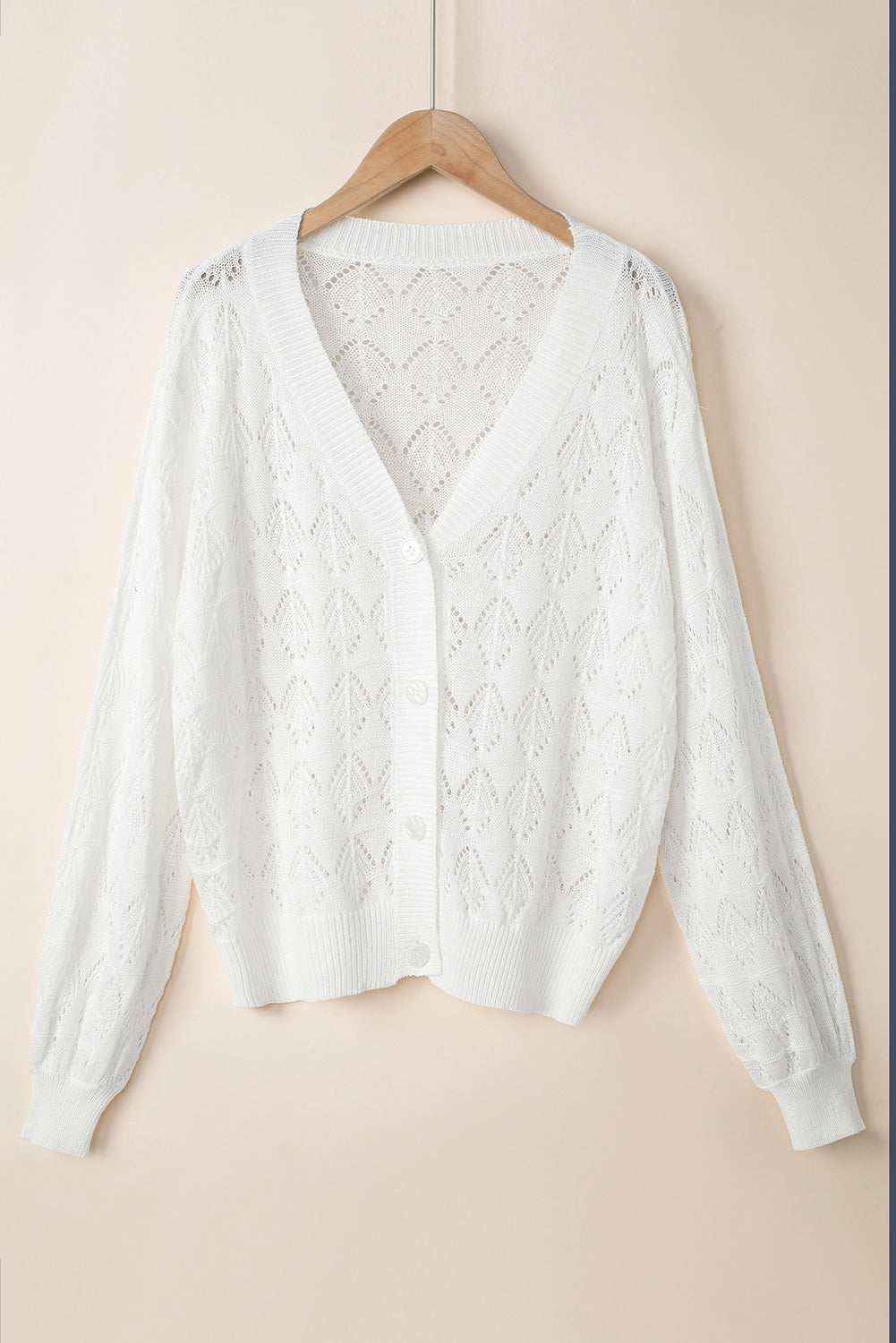 Green Lightweight Buttoned Front Crochet Cardigan