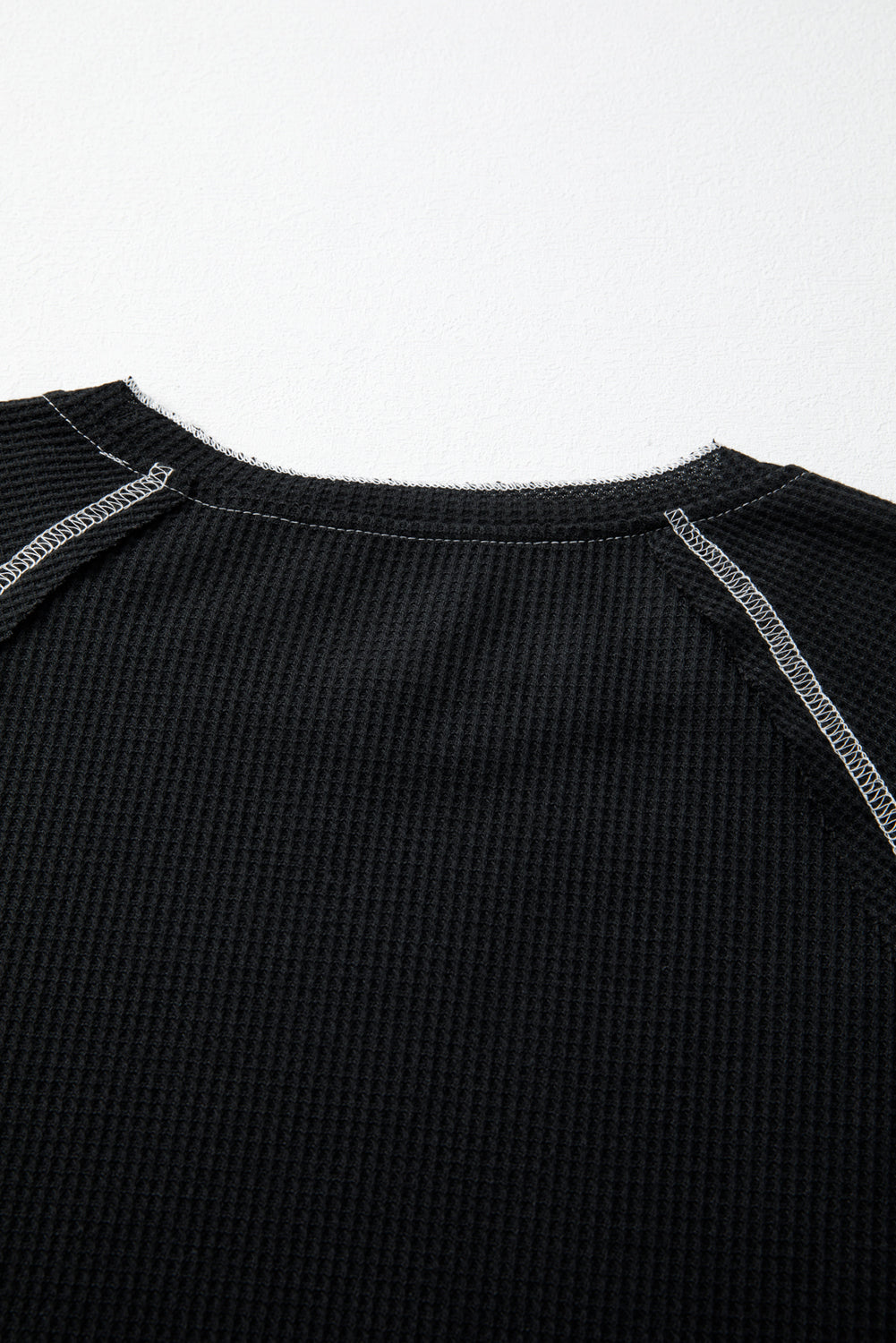Gray Textured Round Neck Long Sleeve Top