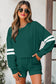 Orange Varsity Striped Sleeve Drop Shoulder Sweatshirt and Short Set