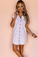 Orchid Petal Short Sleeve Double Chest Pocket Denim Shirt Dress