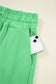 Light Pink Drop Shoulder Puff Sleeve Crop Pullover Drawstring Wide Leg Pants Set