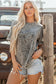 Light Grey Western Steer Head Tie Dye Print Crew Neck T Shirt