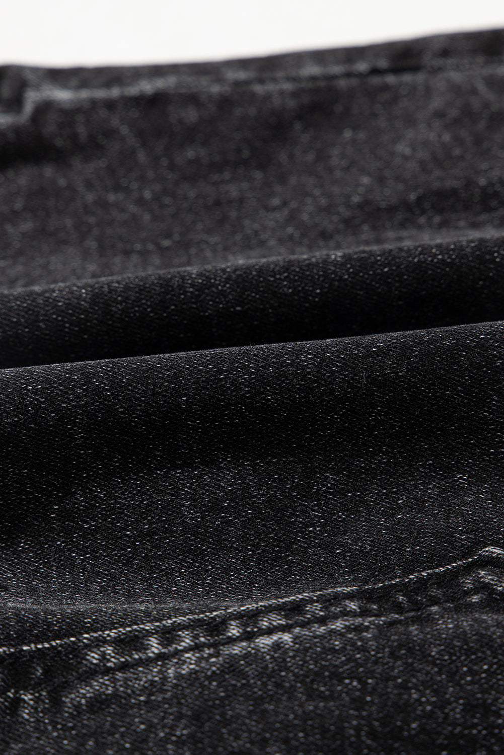 Carbon Grey Mineral Wash Ripped Raw Hem Denim Mini Skirt