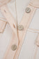 Beige Half Placket Chest Pockets Short Sleeve Wide Leg Jumpsuit