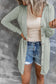 Solid Color Open-Front Buttons Cardigan