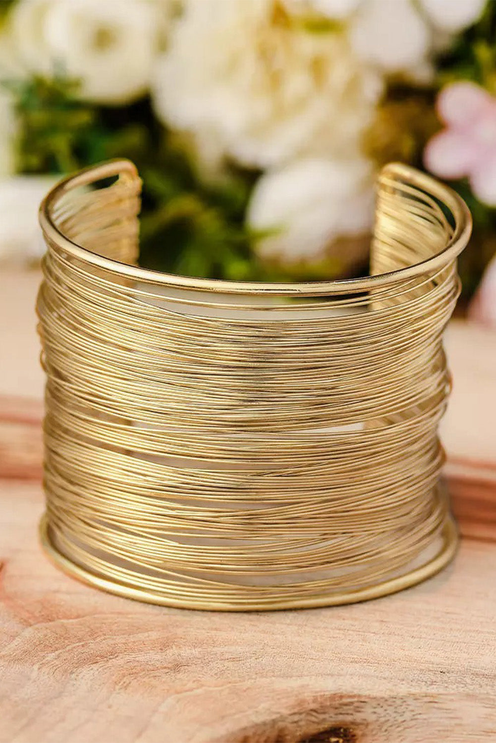 Gold Heavy Metal High Quality Open Wire Bracelet