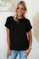 White Textured Knit Exposed Stitching T-shirt
