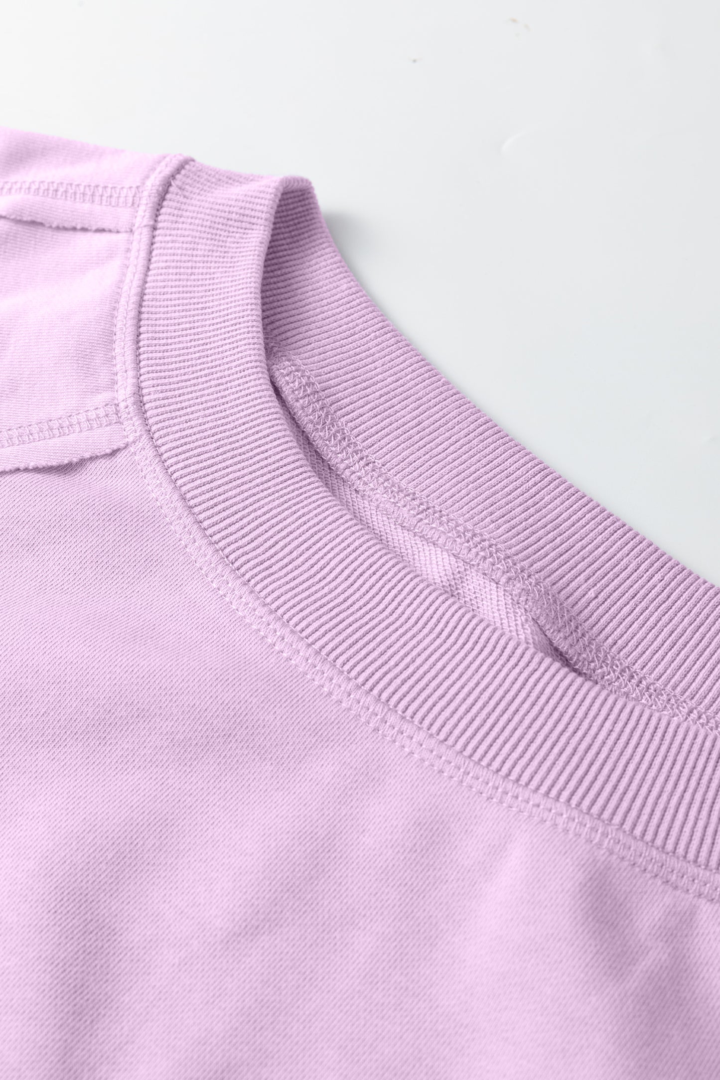 Beau Blue Solid Color Raw Seam Patchwork Baggy Sweatshirt