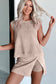 Myosotis 2 Pieces Mineral Wash Cotton Tank Top Lined Split Skirt Set