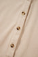 Oatmeal Corduroy Half Button Collared Long Sleeve Mini Dress