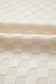 Beige Checkered Pocketed High Waist Wide Leg Overall