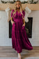 Evergreen Velvet Short Sleeve Shirred Waist Tiered Maxi Dress