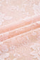 Apricot Pink Sheer Floral Lace Mesh Mock Neck Long Sleeve Top
