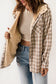 Khaki Plaid Sherpa Lined Hooded Shacket