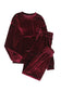 Red Solid Velvet Two Piece Lounge Set