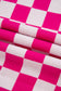 Rose Check Pattern Cap Sleeve Knitted Sweater
