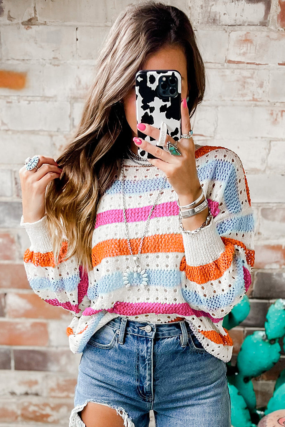 Striped Knitted Loose Sweater