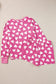 Pink Valentine Heart Shape Print Long Sleeve Top Shorts Lounge Set