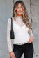 White Sheer Floral Lace Long Sleeve Slim Fit Top