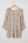 Seagrass Hollow Out Knit 7/8 Sleeve Casual Sweater