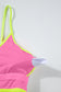 Burgundy Color Block High Waisted Sexy Bikini Set