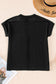 White Textured Knit Exposed Stitching T-shirt