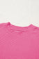 Myosotis Plain Corded Knit Mock Neck T Shirt