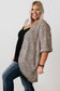 Khaki Plus Size Leopard Print Half Sleeve Open Front Cardigan