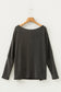 Carbon Grey Twisted Ribbed Dolman Long Sleeve Top