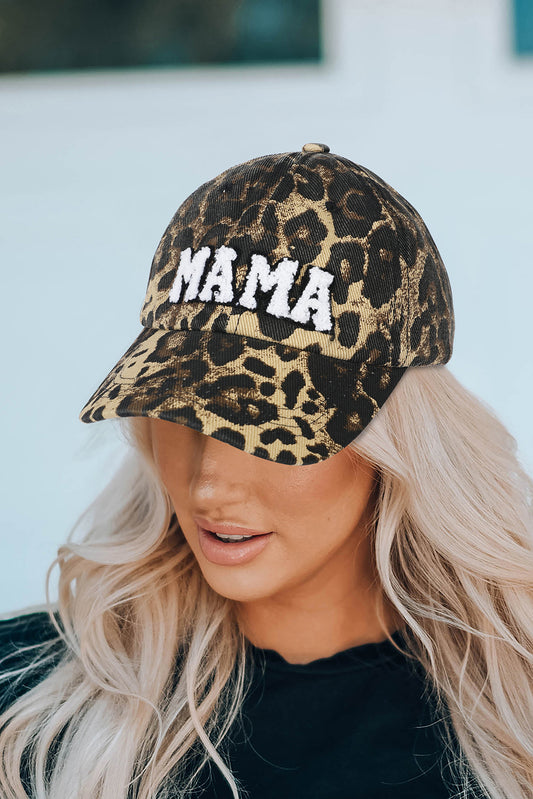 MAMA Embroidered Leopard Baseball Cap